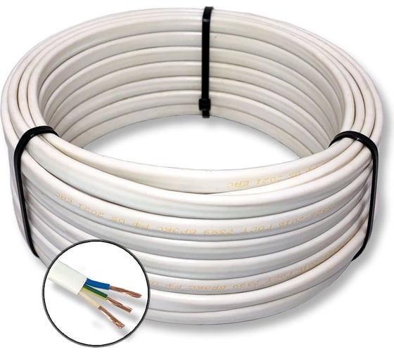 Изображение товара Шнур бытовой БУРЕВЕСТНИК шввп 3x0.5 мм2, 30м BOZ61892L30