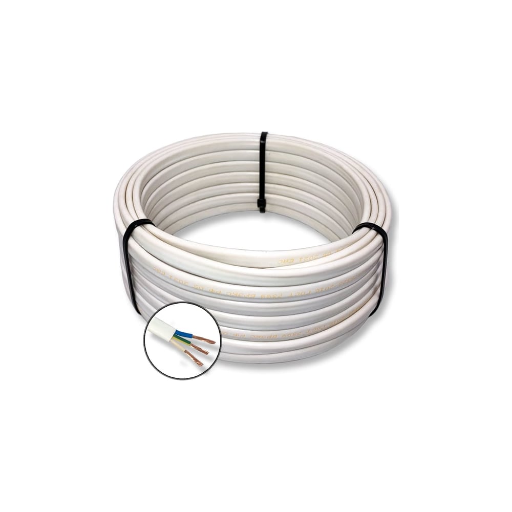 Изображение товара Шнур бытовой БУРЕВЕСТНИК шввп 3х1.5 мм2 30м белый