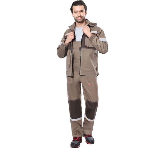 Изображение товара Костюм Сириус "РОДОС"-К летний: куртка, п/к (св.-коричневый с т.-коричневым), р. 96-100/182-188 (ЧЗ) 144447-к