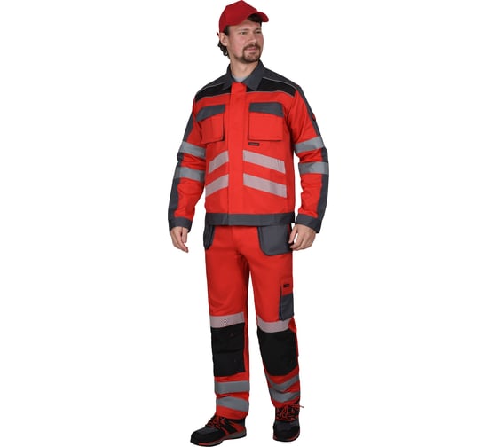 Изображение товара Костюм Сириус "АТОМ"-К куртка, брюки красный с серым, р.104-108/170-176 (ЧЗ) 148916-к