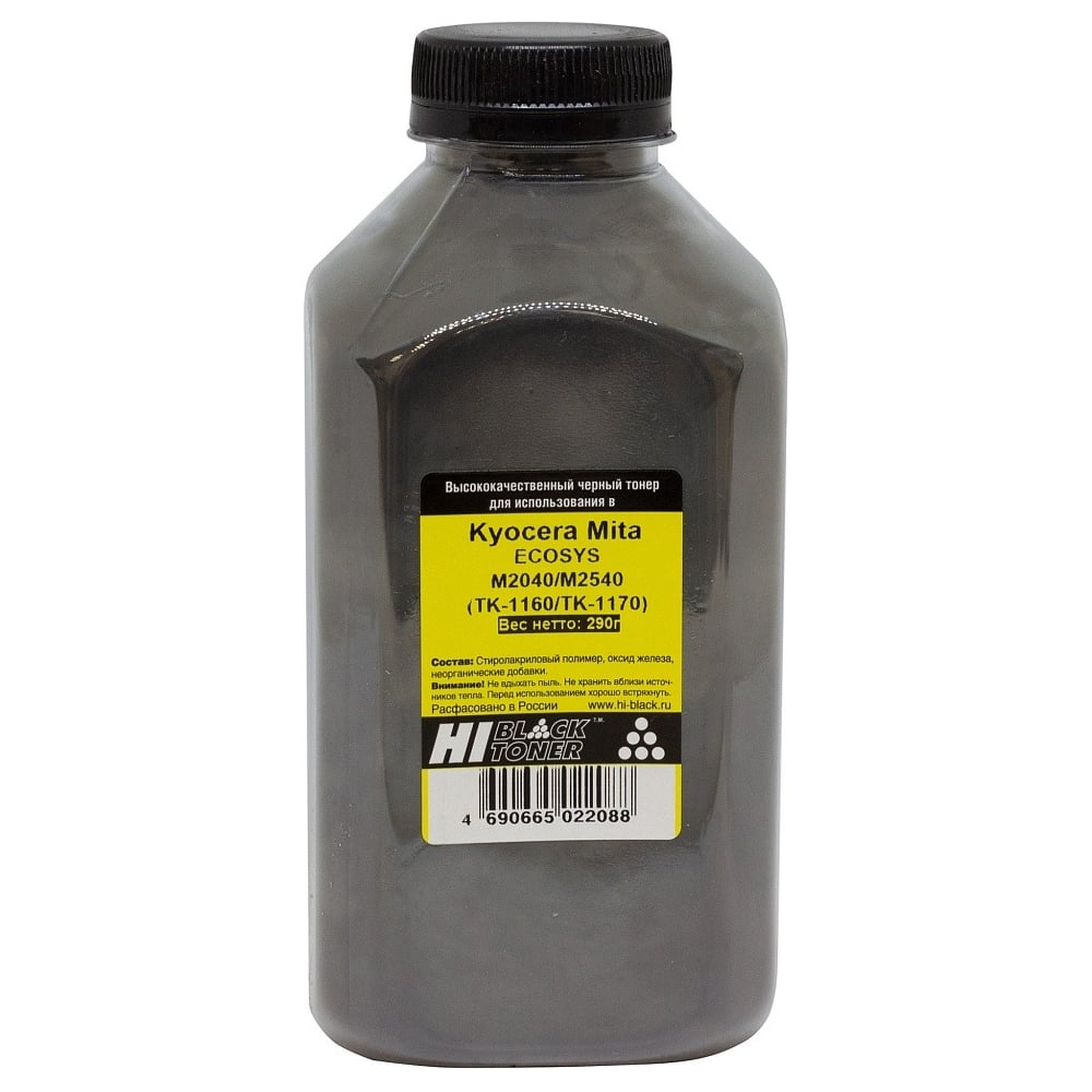 Изображение товара Тонер Hi-Black для Kyocera ECOSYS M2040/M2540 банка 290 г TK-1160/TK-1170 черный