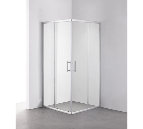 Изображение товара Душ. уголок OLIVE'S MINO, прозр. стекла, квадратный, хром (без поддона) U_MN-90PСS-SD-C