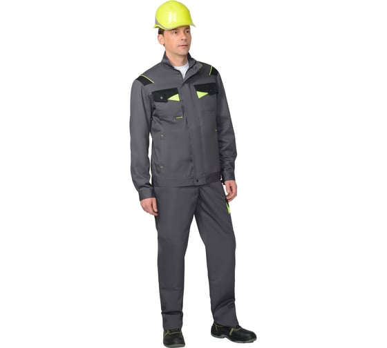 Изображение товара Куртка СИРИУС "ХОВАРД", темно-серая с черной и лимонной отделкой, р. 88-92/170-176 (ЧЗ) 46843