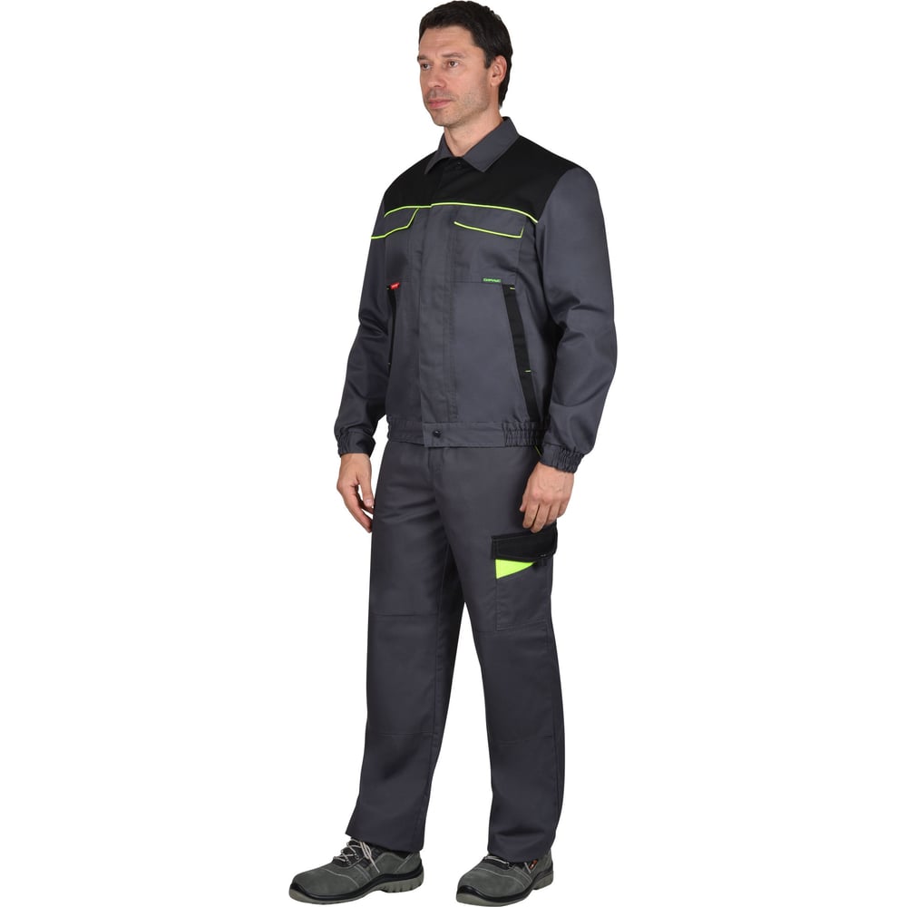 Изображение товара Куртка СИРИУС "ХОВАРД", темно-серая с черной и лимонной отделкой, р. 88-92/182-188 (ЧЗ) 46791