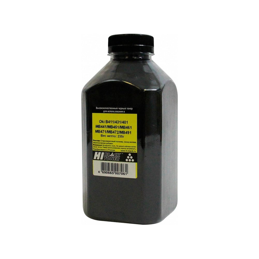 Изображение товара Тонер Hi-Black для Oki B411, B431, B401, MB441, MB451, MB461, MB471, MB472, MB491 банка 235 г