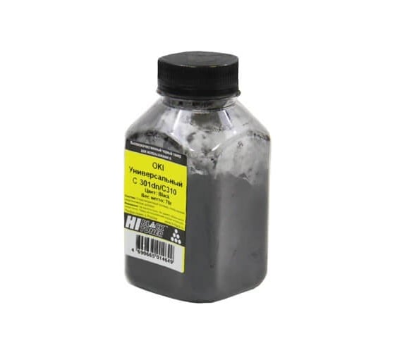 Изображение товара Тонер универсальный Hi-Black для Oki С301dn/C310, Bk, 70 г, банка HB-OKI-Univ-Bk-70G
