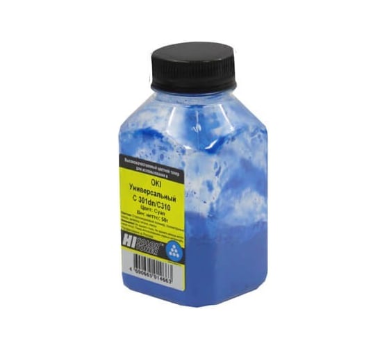 Изображение товара Тонер универсальный Hi-Black для Oki С301dn/C310, C, 50 г, банка HB-OKI-Univ-C-50G