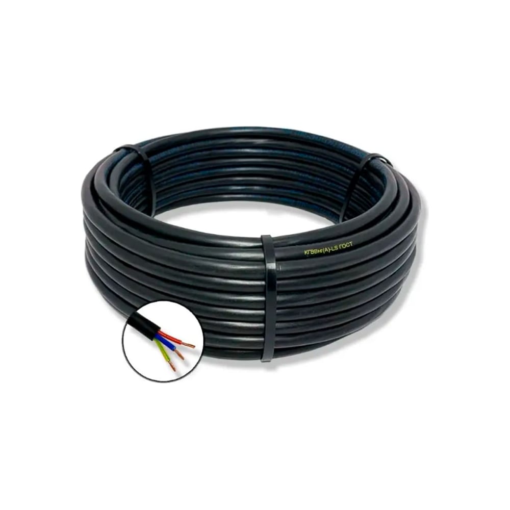 Кабель гибкий БУРЕВЕСТНИК кгввнг(a)-ls 3x1 мм2, 30м BOZ62046L30