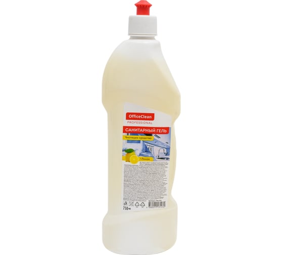 Изображение товара Чистящее средство OfficeClean Professional Санитарный гель 750 мл, лимон, кислота, пуш-пул 246206/П