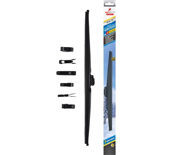 Изображение товара Щетка стеклоочистителя зимняя WINTER 28"/70 см, 7 адаптеров SKYBEAR 703280