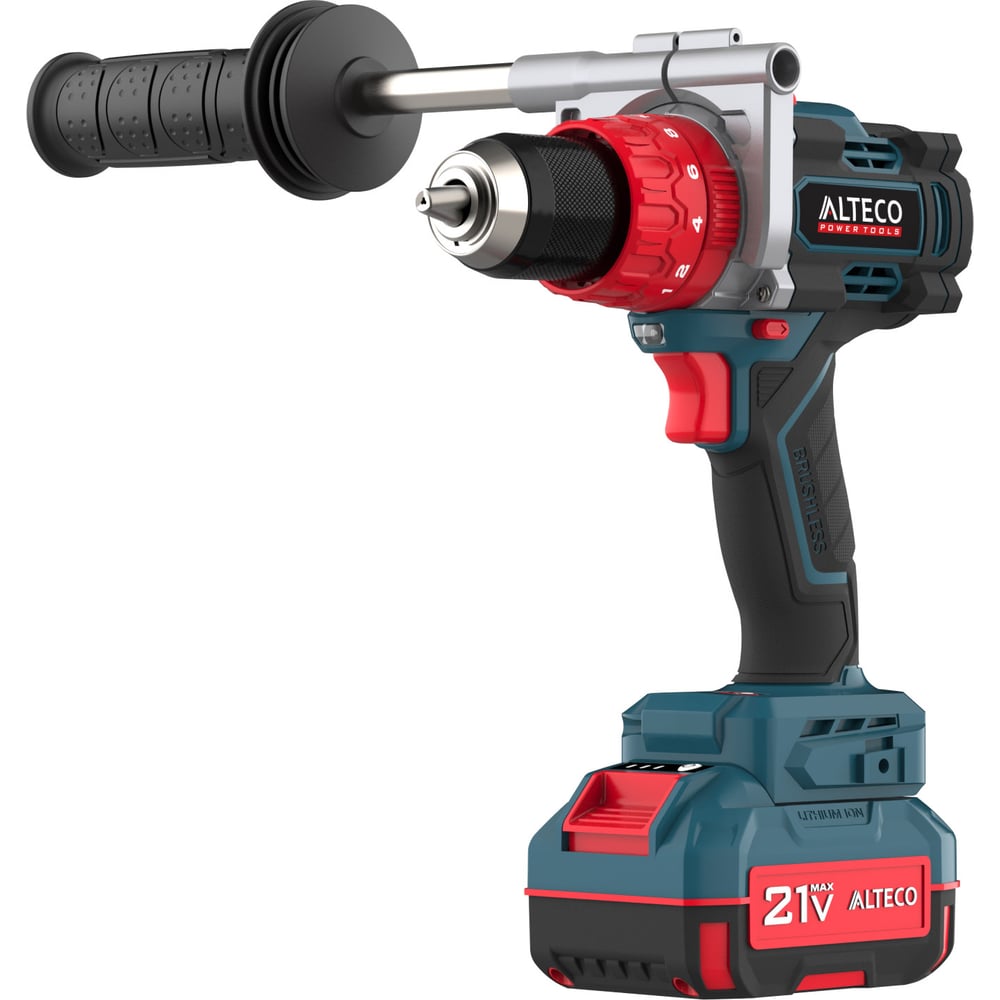 Изображение товара Аккумуляторная ударная дрель шуруповерт ALTECO CID 21-150 BL 21 В, бесщеточная, быстрозажимной патр