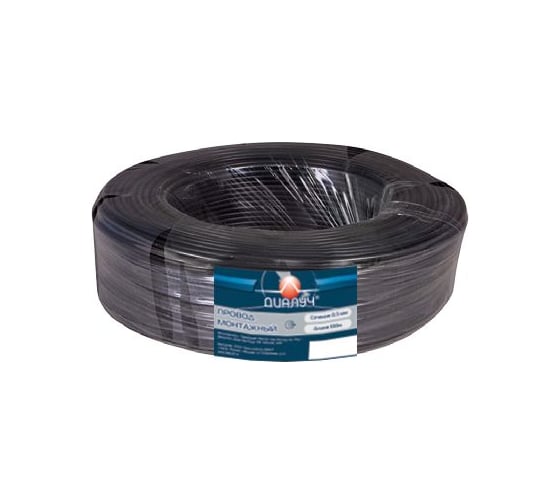 Изображение товара Провод ПГВА ДИАЛУЧ 1,5 черный (катушка-100м), бух. ПГВА 1,5 черный