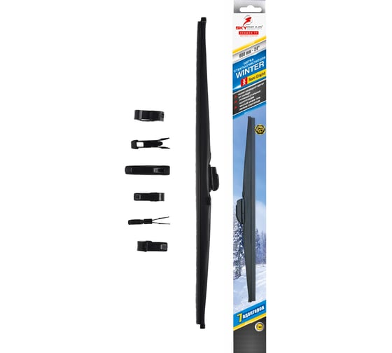 Изображение товара Щетка стеклоочистителя зимняя WINTER 24"/60 см, 7 адаптеров SKYBEAR 703240