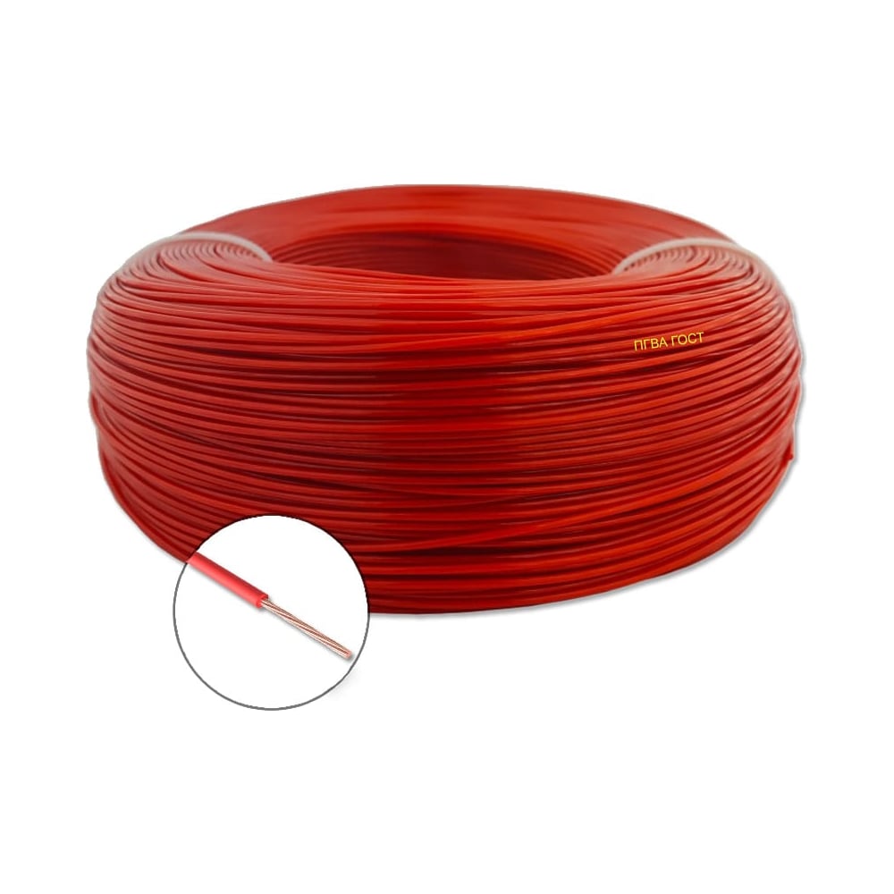 Изображение товара Провод автомобильный БУРЕВЕСТНИК пгва 1x6 мм2, красный, 10м BOZ480612L10