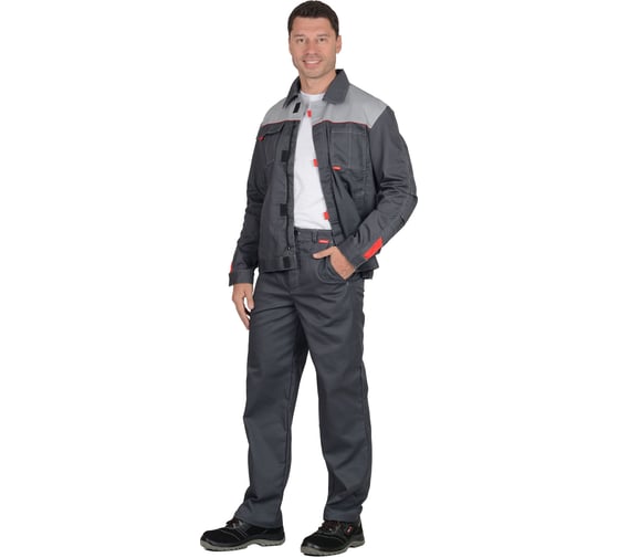 Изображение товара Костюм летний СИРИУС "ФАВОРИТ"-К, куртка, брюки тёмно-серый с серым тк.Орион р. 88-92/170-176 (ЧЗ) 98777-к