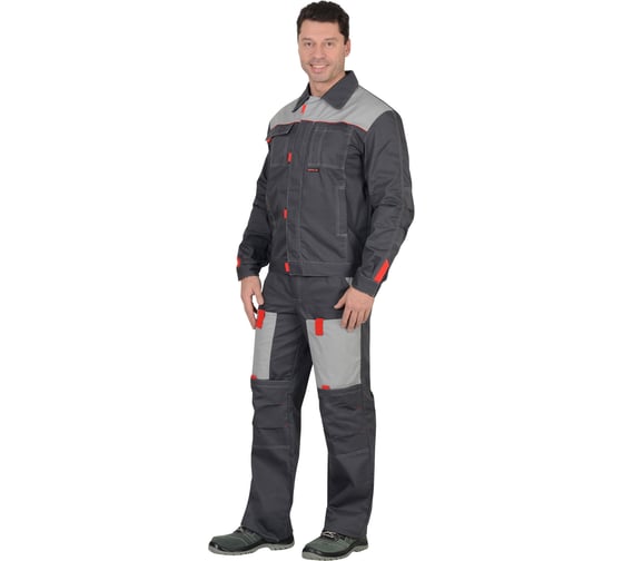 Изображение товара Костюм летний СИРИУС "ФАВОРИТ"-К, куртка, п/комб. тёмно-серый с серым тк.Орион р. 96-100/182-188 (ЧЗ) 87377-к