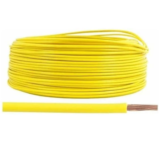 Изображение товара Провод электрический БУРЕВЕСТНИК пугв 1x1 мм2, желтый, 50м BOZ250853L50