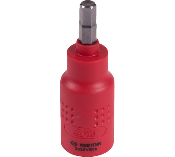 Изображение товара Насадка торцевая диэлектрическая HEX (6х65 мм; 3/8") KING TONY 3025VE06