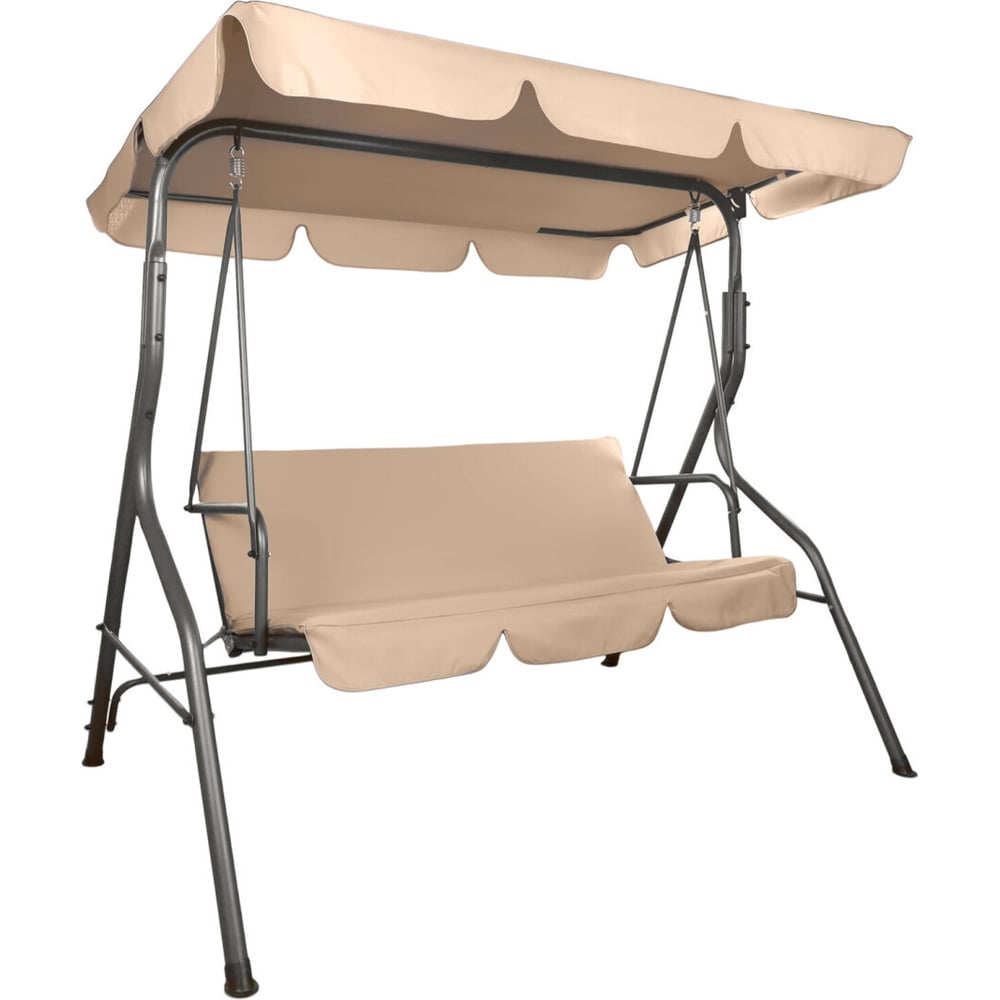 Изображение товара Качели садовые DASWERK COMFORT SC-003, 3 места, Ш170хГ110хВ153, мягкое сиденье, кофейный, 680052