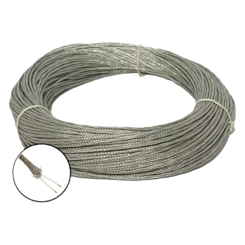 Изображение товара Термостойкий монтажный провод БУРЕВЕСТНИК МГТФЭ 2x0.75 мм2, 200м надежный кабель для электромонтажа