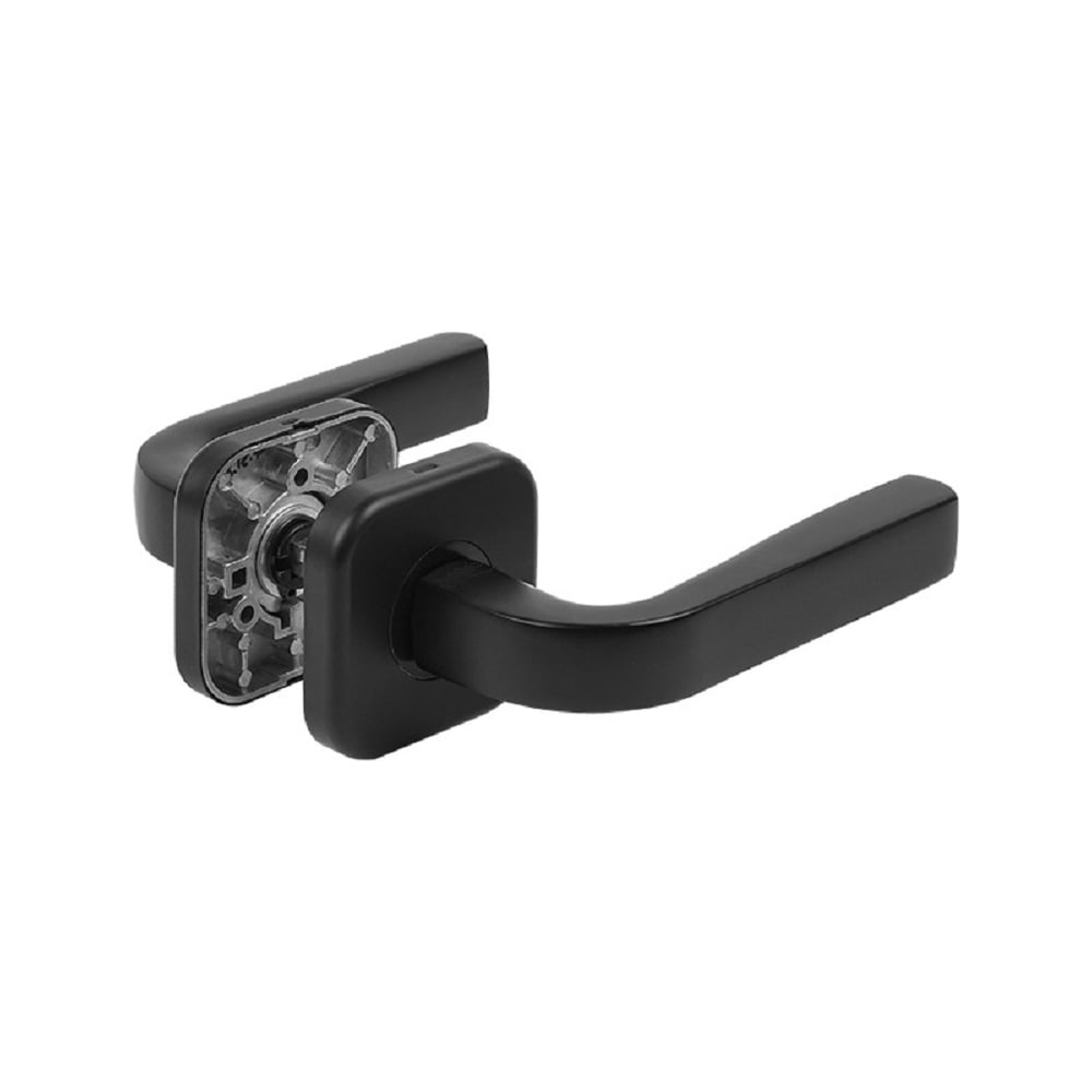 Изображение товара Алюминиевые дверные ручки Вантаж V24BL AL черный комплект для металл дверей