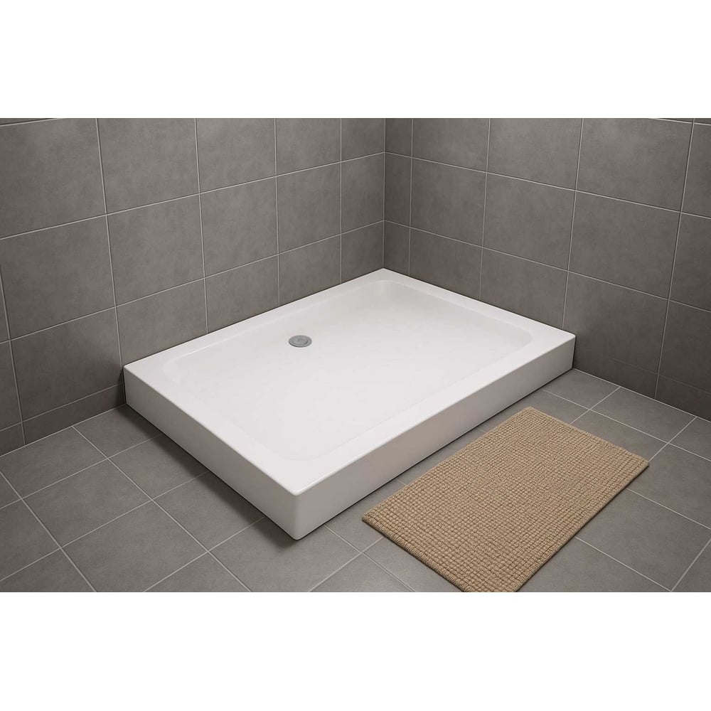 Изображение товара Поддон OLIVE'S MINO прямоугольный низкий с сифоном и антискользящим покрытием