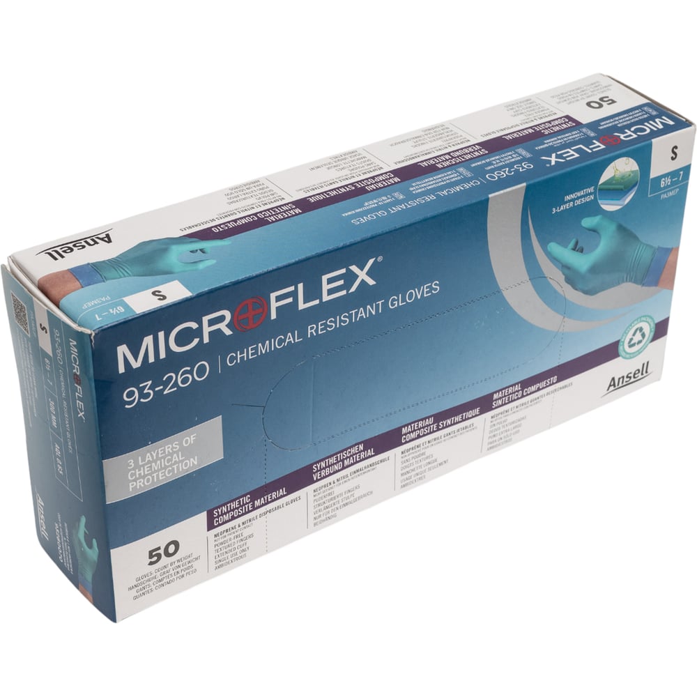 Изображение товара Перчатки Ansell Microflex 93-260 , размер 7, 25шт 93-260-7