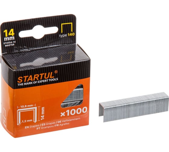 Изображение товара Скобы STARTUL 14мм тип 140 (1000шт) MASTER ST4554-14