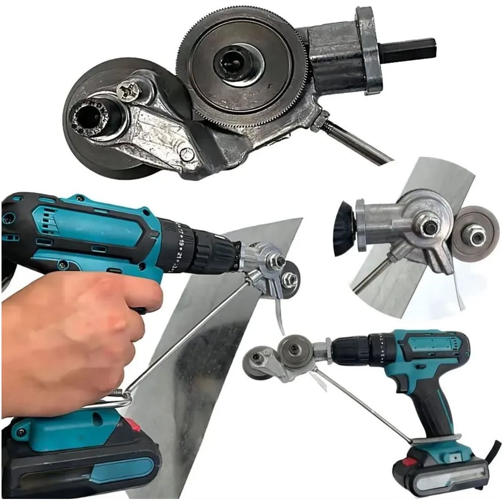 Изображение товара Насадка/ножницы по металлу на дрель и шуруповерт Vitatools nasadka-nozhnitsy-shurupovert