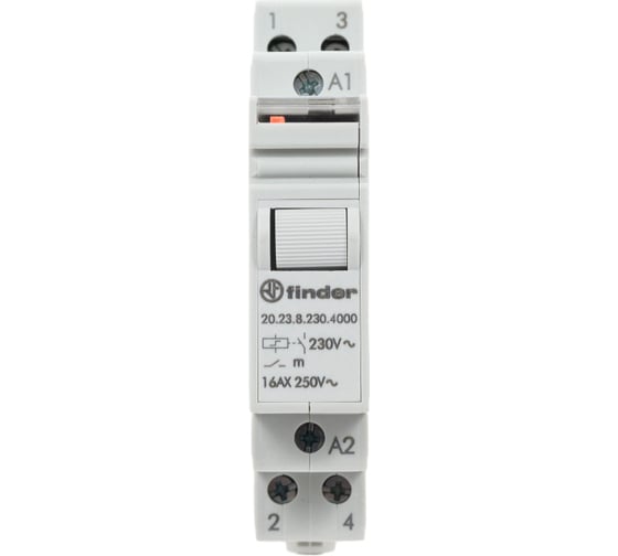 Изображение товара Модульное импульсное реле Finder, 1НО + 1НЗ 16А 230В AC - AgSnO2, 202382304000