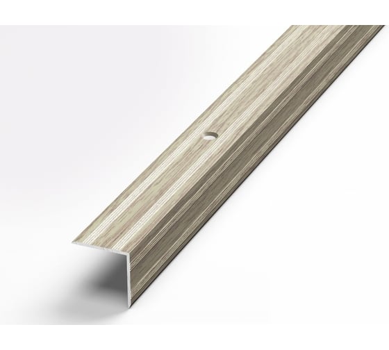 Изображение товара Порог угловой алюминиевый декоративный ЛУКА (20х20 мм, 1,35 м, дуб беленый) УТ000005143