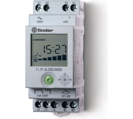 Изображение товара Модульное фотореле Finder, 1 перекидной контакт 16А 230В AC, 119182300000