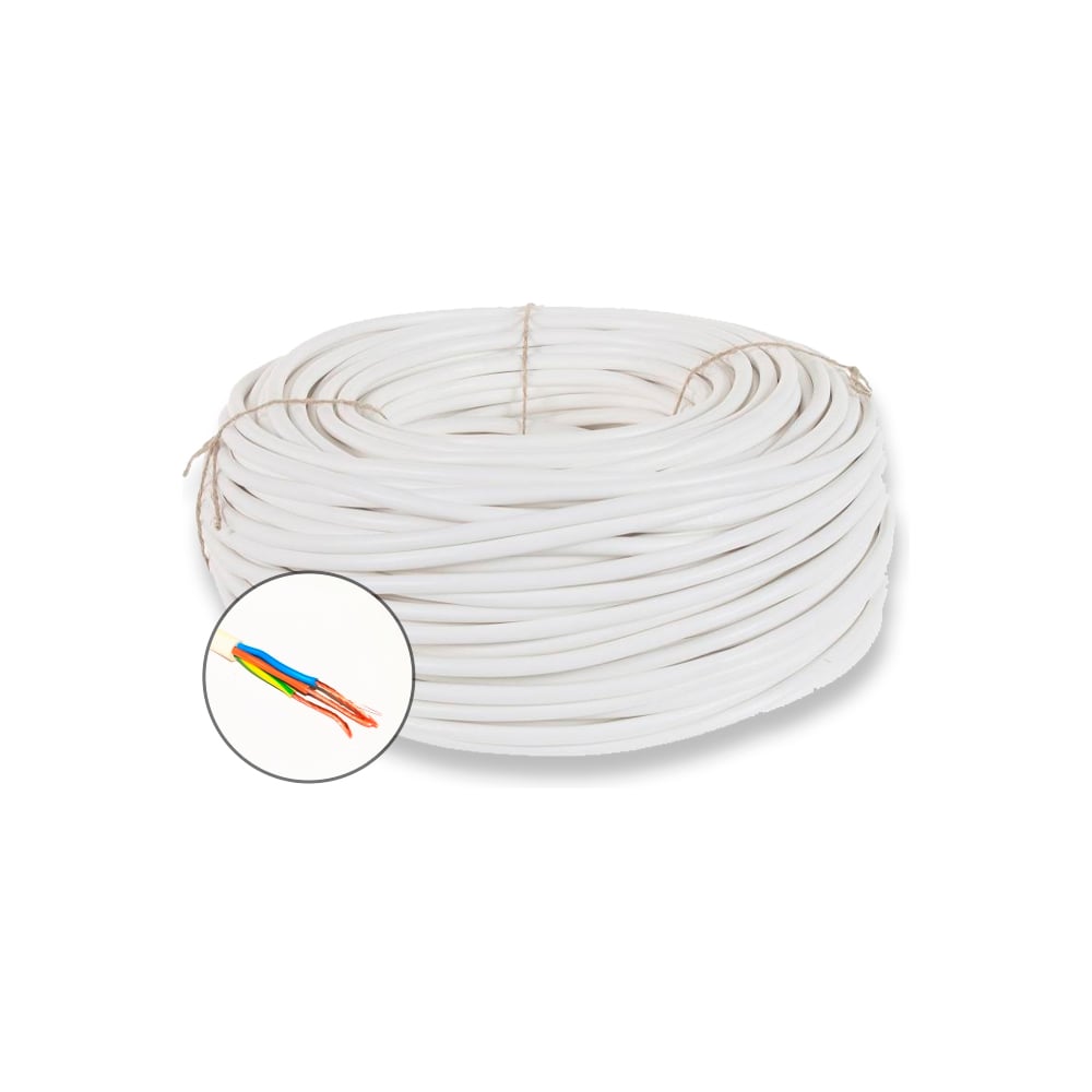 Изображение товара Электрический провод ПВСнг(A)-LS 3x1 мм2 15 метров белый ГОСТ