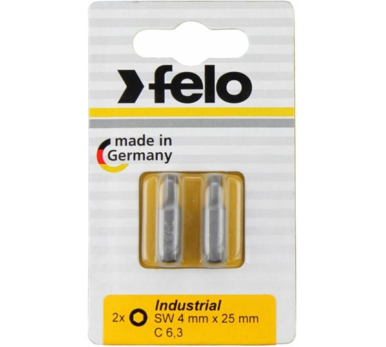 Изображение товара Бита шестигранная 4 мм, 2 шт в блистере Felo 02440036