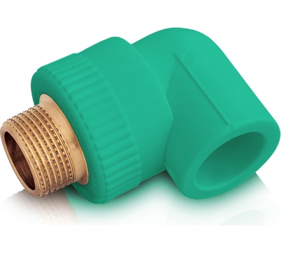 Изображение товара Комбинированный уголок Blue Ocean с наружной резьбой, 25x3/4, полипропиленовый, зеленый PPRF/ET90E G -25x3/4