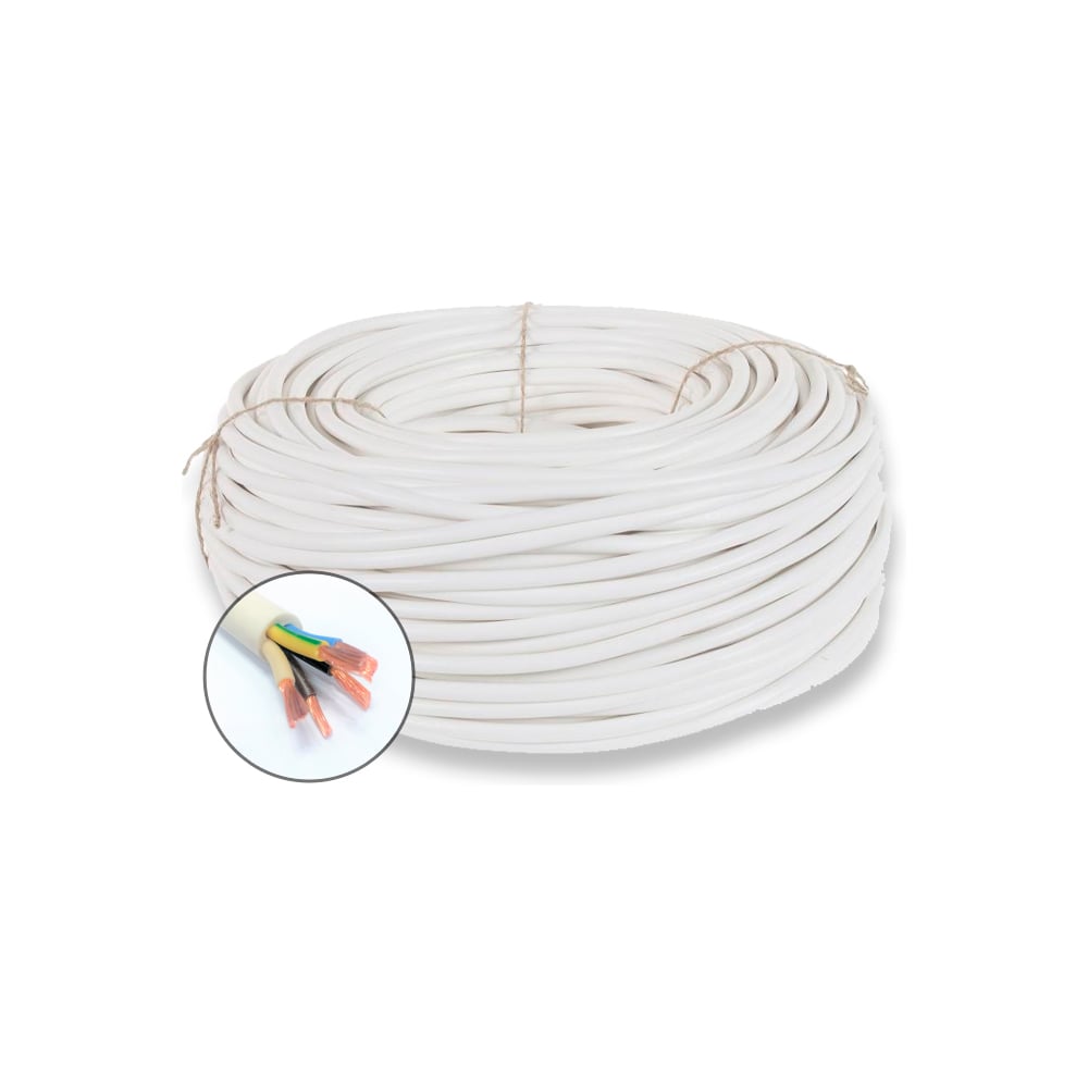 Изображение товара Провод бытовой БУРЕВЕСТНИК ПВСнг(A)-LS 5x6 мм2, 2 м, белый