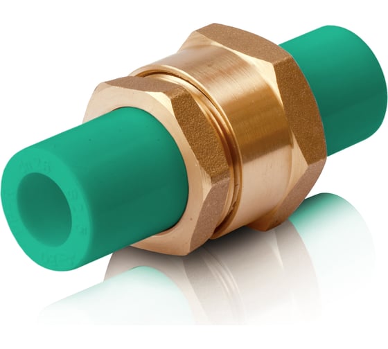 Изображение товара Универсальное разборное соединение Blue Ocean 25х25, полипропиленовое, зеленое PPRF/UA G -2-25х25
