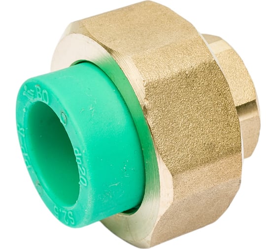 Изображение товара Комбинированная разъемная муфта - американка с внутренней резьбой Blue Ocean 32x1, полипропиленовая, зеленая PPRF/UAF(G)-32x1"