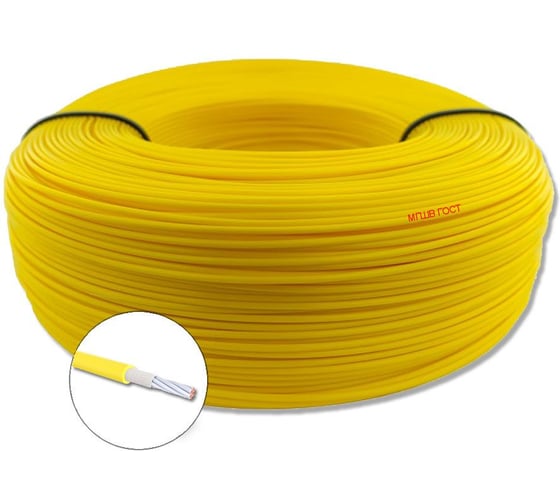 Изображение товара Провод монтажный БУРЕВЕСТНИК МГШВ 1x0.35 мм2 желтый, 30м BOZ480199L30