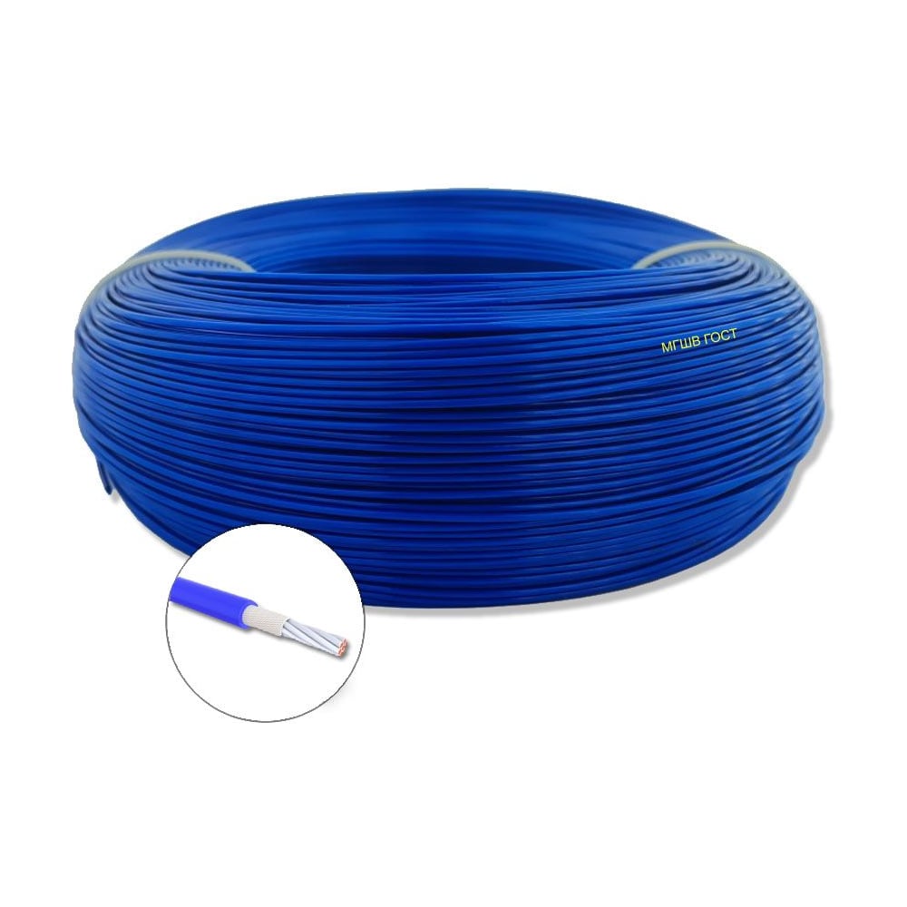 Изображение товара Провод монтажный БУРЕВЕСТНИК МГШВ 1x0.5 мм2 синий 100м
