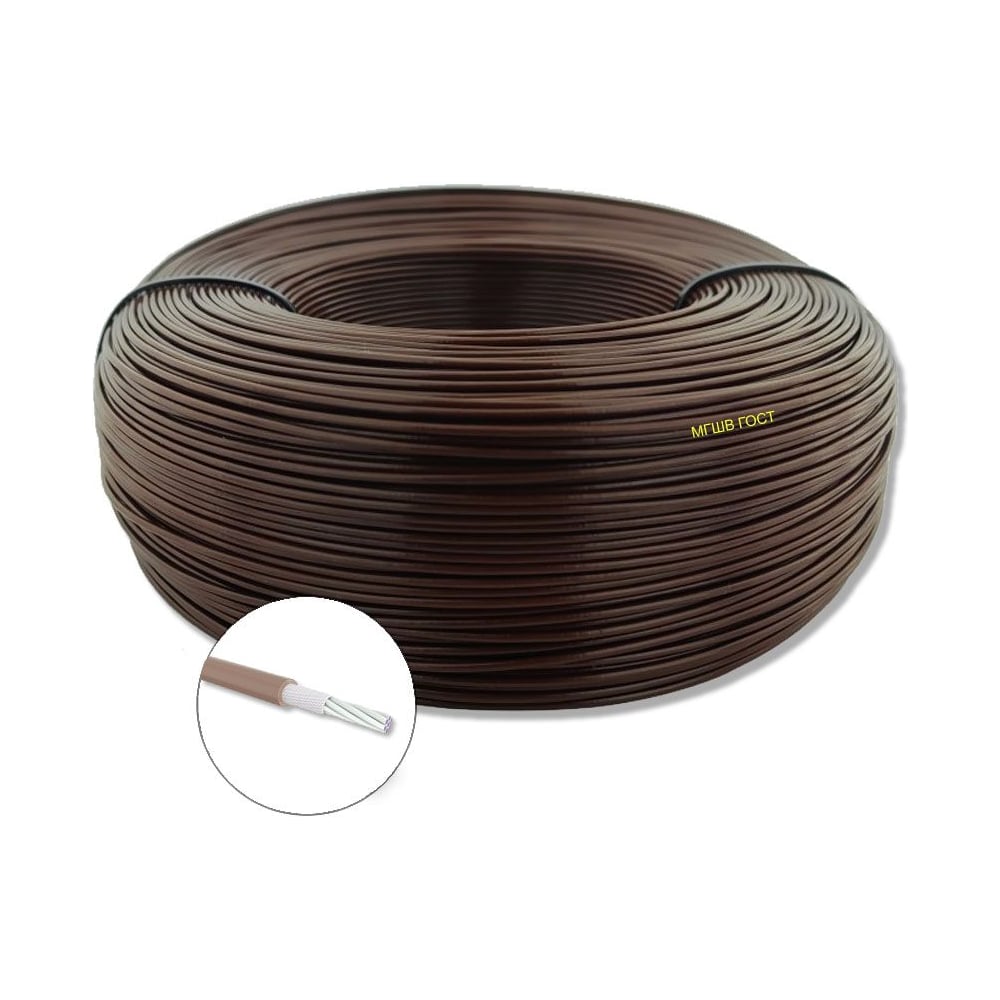 Изображение товара Провод монтажный БУРЕВЕСТНИК МГШВ 1x0.5 мм2 коричневый 200 м