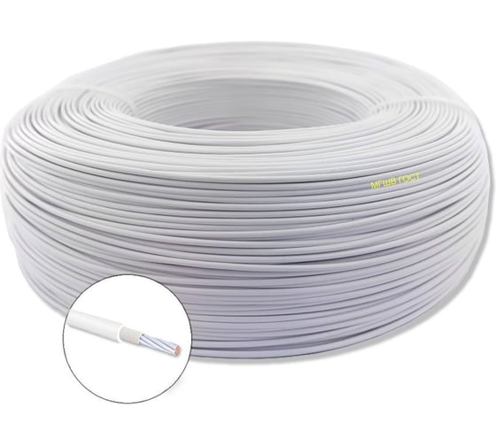 Изображение товара Провод монтажный БУРЕВЕСТНИК МГШВ 1x0.75 мм2 белый, 30м BOZ480184L30