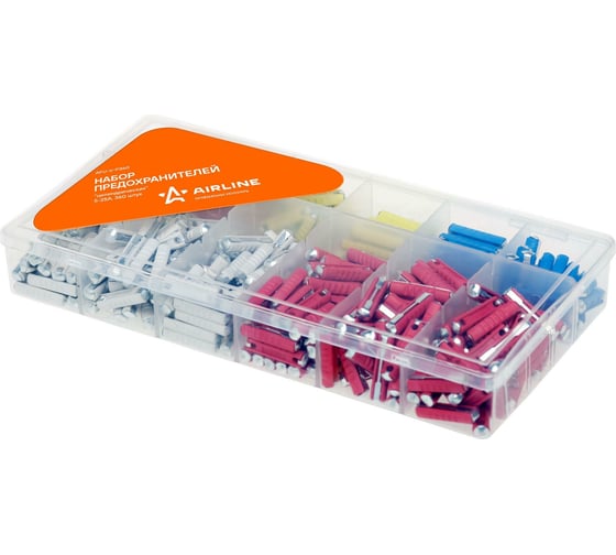 Изображение товара Предохранители Airline цилиндрические, в пластиковой коробке, 360 шт., 5-25 А AFU-V-P360