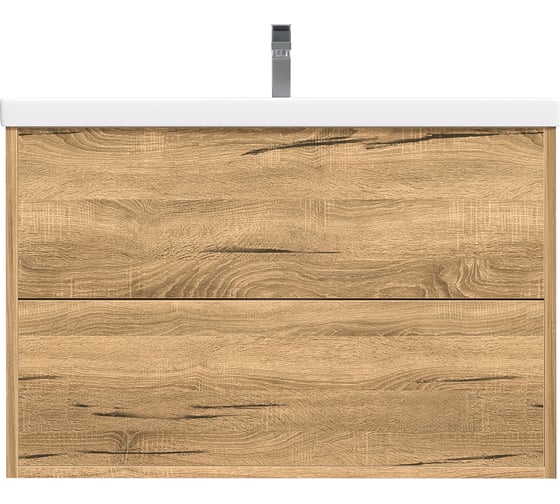 Изображение товара Тумба с раковиной RUVANN RINNI 70 + Фостер 70 в ванную подвесная Дуб вотан Т.RINNI.ДВ-70П-KIT-FOS