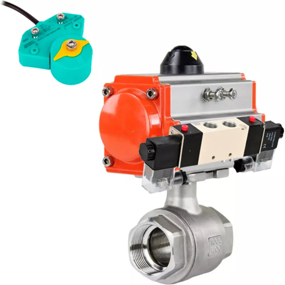 Изображение товара Кран шаровой DN.ru КШМП.316.230-ISO Ду50 пневмопривод разборный