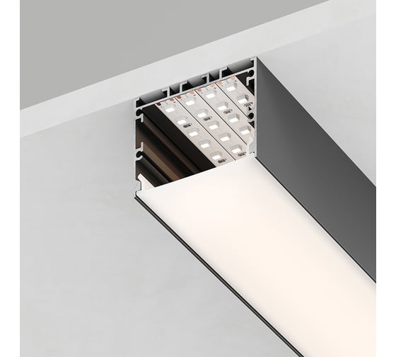 Изображение товара Накладной профиль для светодиодной ленты FERON CAB257 цвет черный, 10370