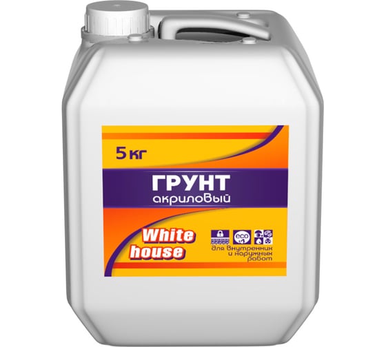 Изображение товара Акриловая грунтовка White House для наружных и внутренних работ 5 кг 15562