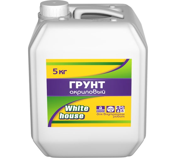 Изображение товара Акриловая грунтовка для внутренних работ White House 5 кг 15557