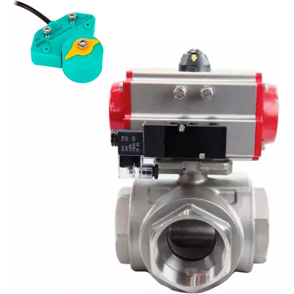 Изображение товара Кран DN.ru шаровой RP.SS316.200-ISO L-тип Ду40 Ру63