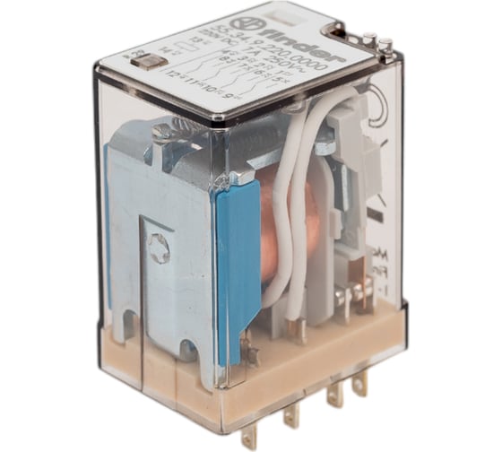 Изображение товара Промежуточное реле Finder 4 перекидных контакта 7А, = 220В DC, 553492200000